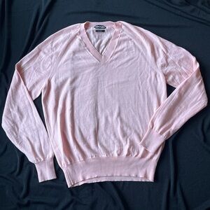 Tom Ford Wool V-Neck Pullover Sweater-Pink-Italy Size 52/US Size 42